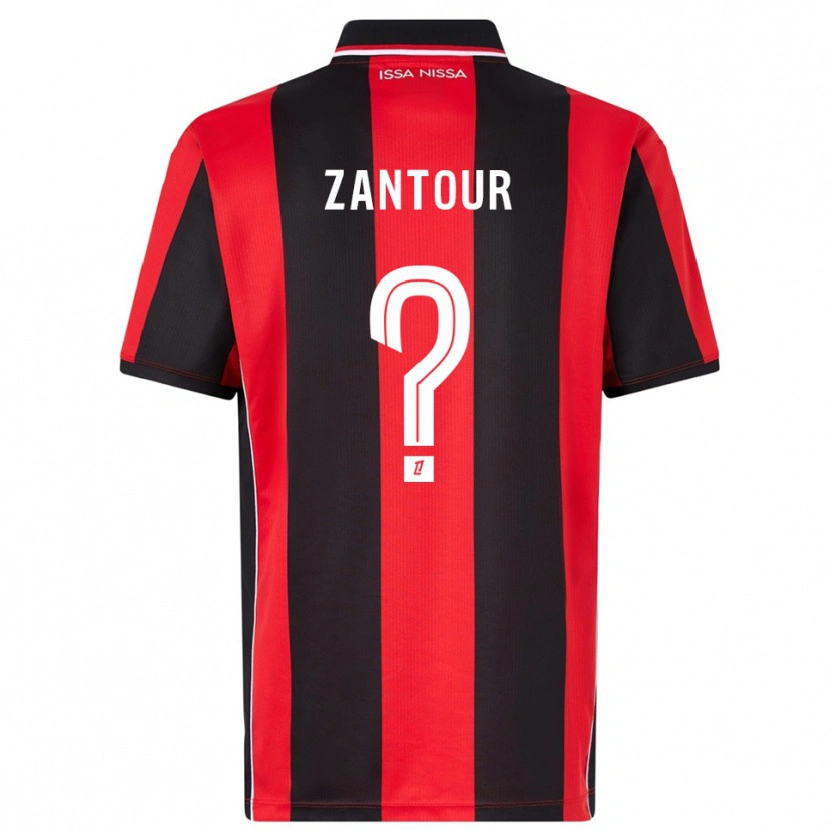 Danxen Uomo Maglia Ishaq Zantour #0 Rosso Nero Kit Gara Home 2025/26 Maglietta