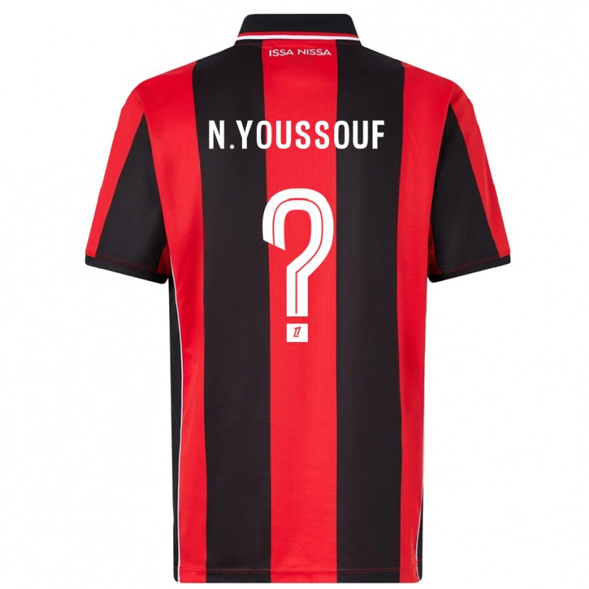 Danxen Uomo Maglia Naké Youssouf #0 Rosso Nero Kit Gara Home 2025/26 Maglietta