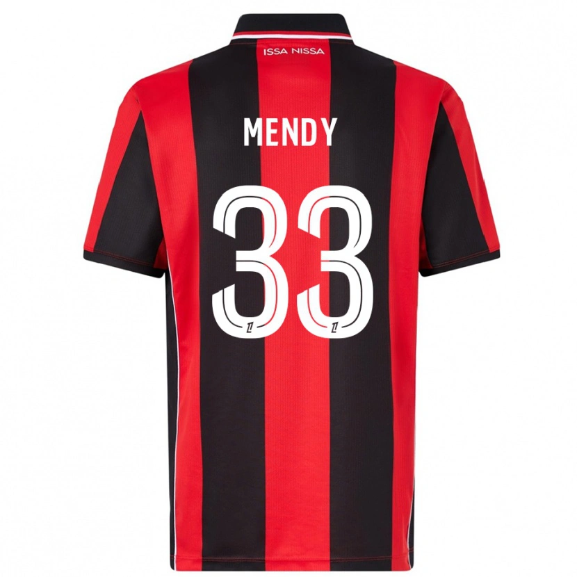 Danxen Uomo Maglia Antoine Mendy #33 Rosso Nero Kit Gara Home 2025/26 Maglietta