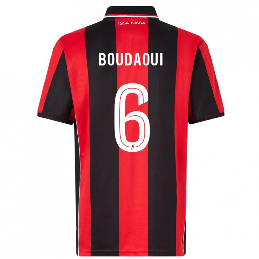 Danxen Uomo Maglia Hicham Boudaoui #6 Rosso Nero Kit Gara Home 2025/26 Maglietta