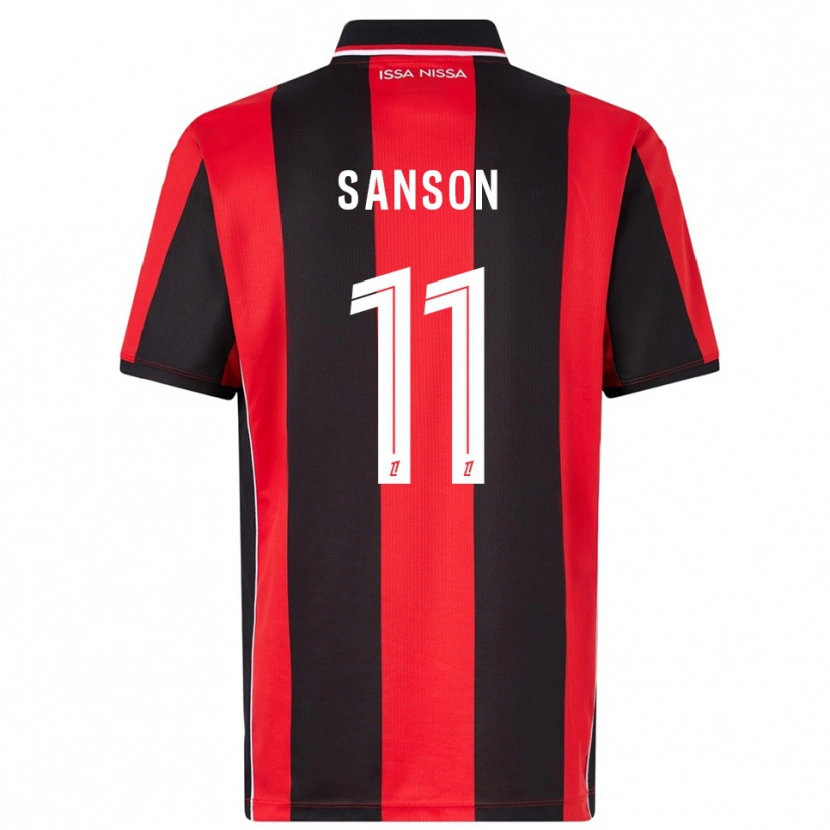 Danxen Uomo Maglia Morgan Sanson #11 Rosso Nero Kit Gara Home 2025/26 Maglietta