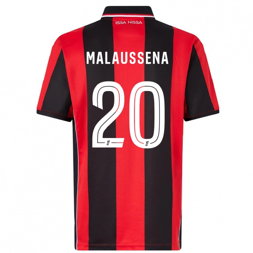 Danxen Uomo Maglia Angela Malaussena #20 Rosso Nero Kit Gara Home 2025/26 Maglietta