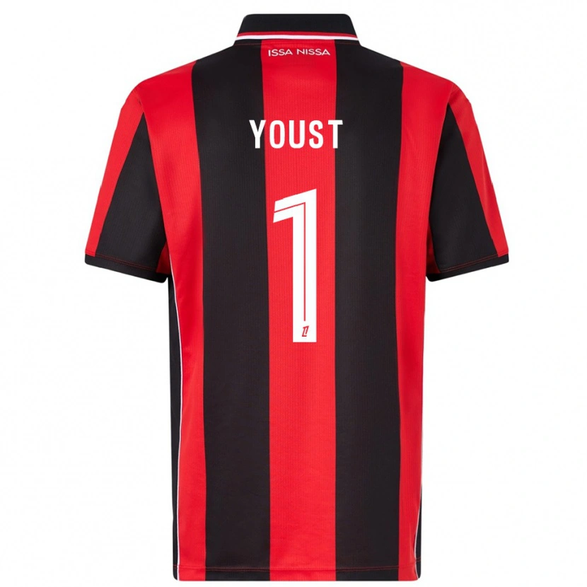 Danxen Uomo Maglia Matys Youst #1 Rosso Nero Kit Gara Home 2025/26 Maglietta