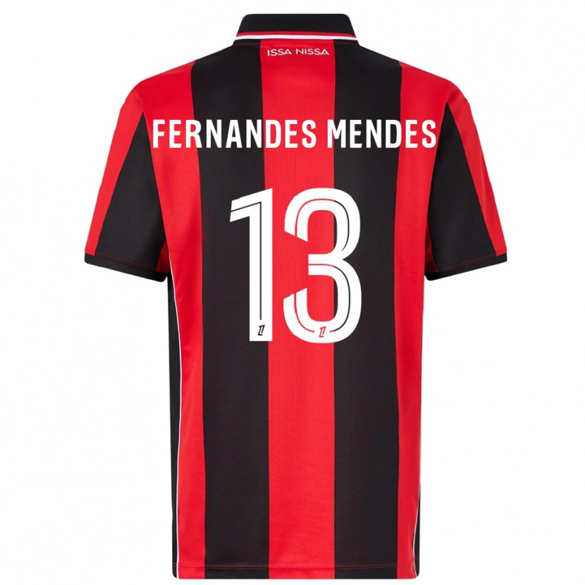 Danxen Uomo Maglia Mathis Fernandes Mendes #13 Rosso Nero Kit Gara Home 2025/26 Maglietta