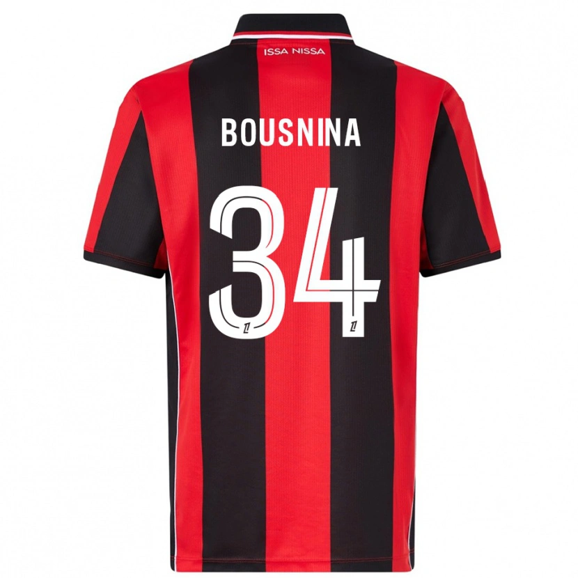 Danxen Uomo Maglia Farès Bousnina #34 Rosso Nero Kit Gara Home 2025/26 Maglietta