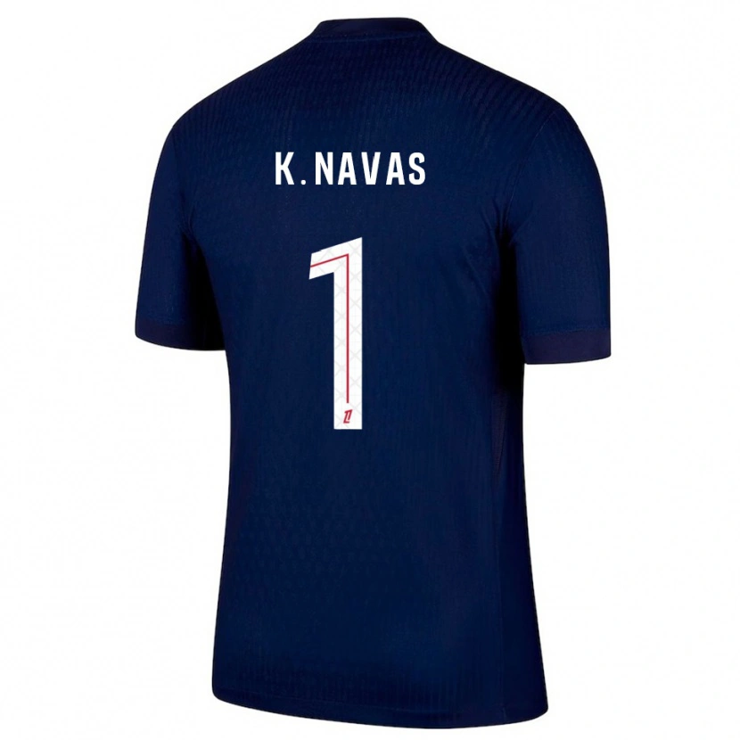 Danxen Uomo Maglia Keylor Navas #1 Blu Scuro Rosso Kit Gara Home 2025/26 Maglietta
