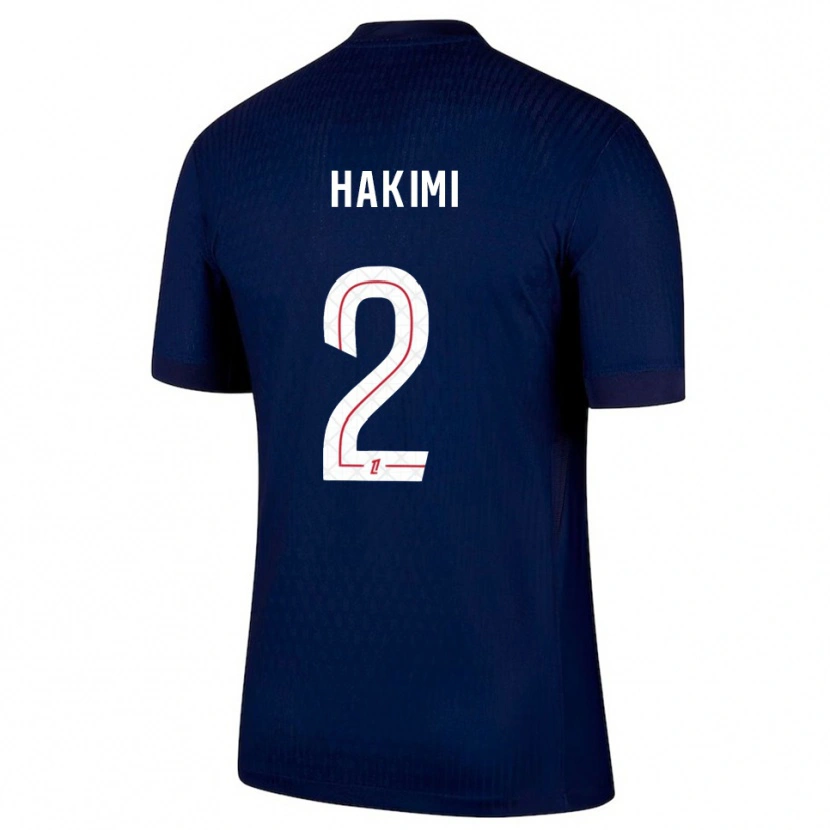 Danxen Uomo Maglia Achraf Hakimi #2 Blu Scuro Rosso Kit Gara Home 2025/26 Maglietta