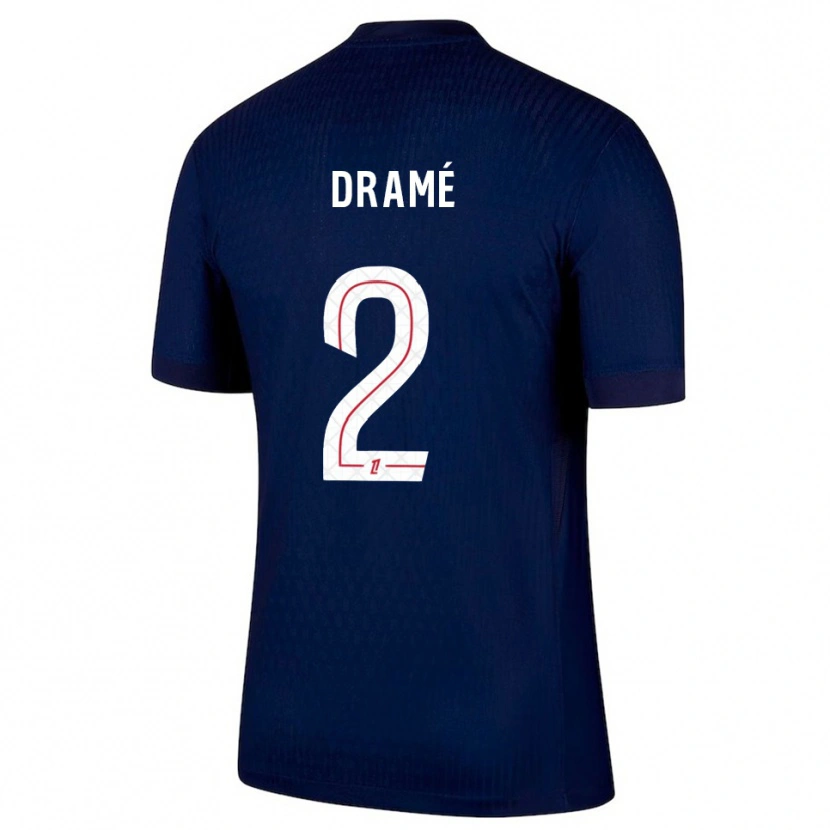 Danxen Uomo Maglia Abdou Fanné-Dramé #2 Blu Scuro Rosso Kit Gara Home 2025/26 Maglietta