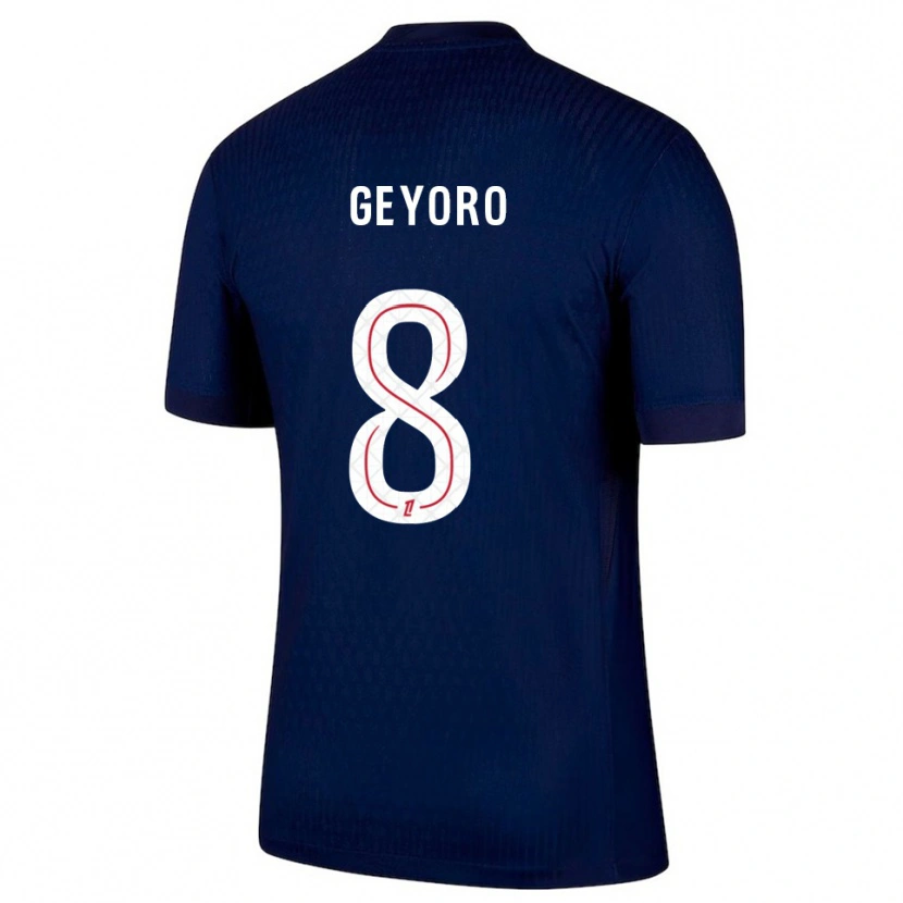 Danxen Uomo Maglia Grace Geyoro #8 Blu Scuro Rosso Kit Gara Home 2025/26 Maglietta