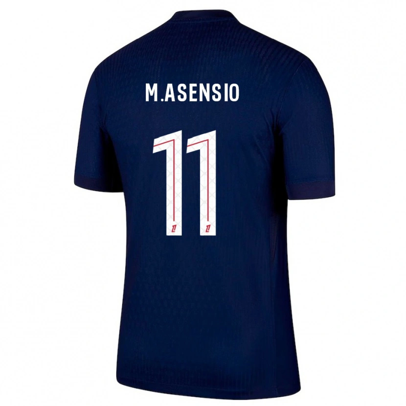 Danxen Uomo Maglia Marco Asensio #11 Blu Scuro Rosso Kit Gara Home 2025/26 Maglietta