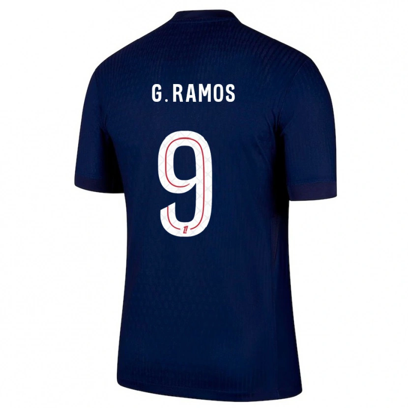 Danxen Uomo Maglia Gonçalo Ramos #9 Blu Scuro Rosso Kit Gara Home 2025/26 Maglietta