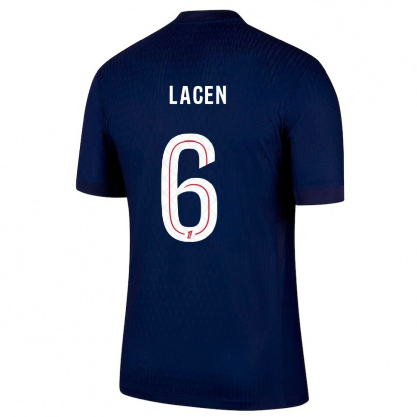 Danxen Uomo Maglia Michaël Lacen #6 Blu Scuro Rosso Kit Gara Home 2025/26 Maglietta