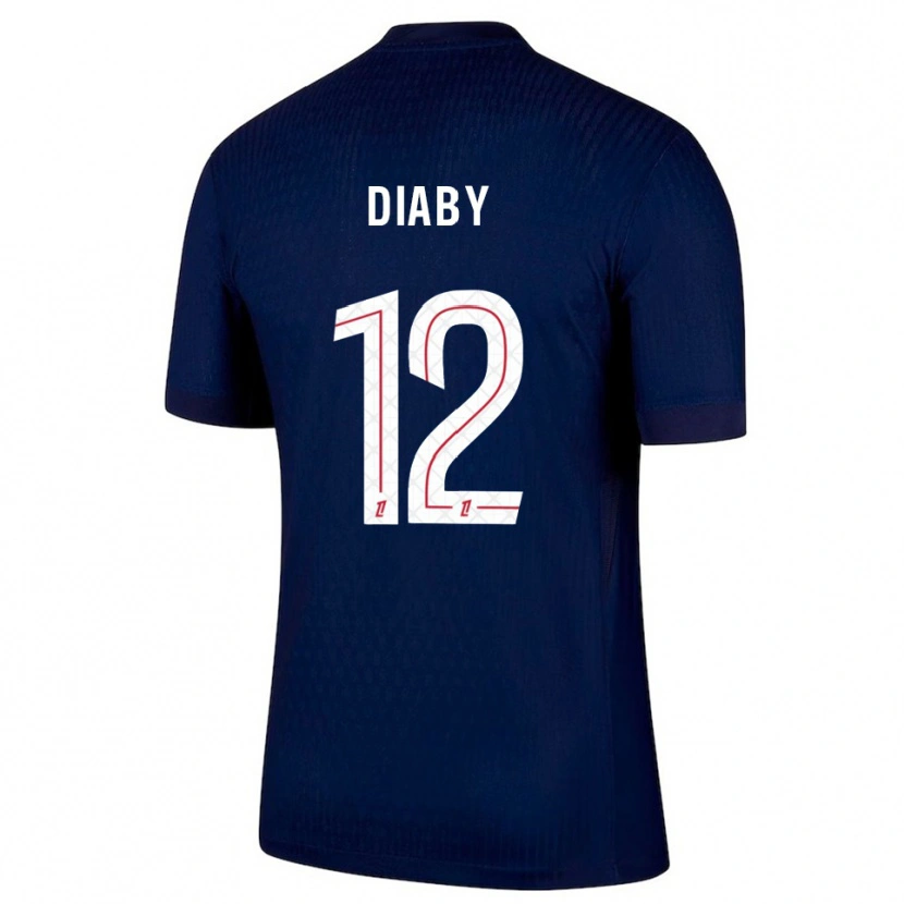 Danxen Uomo Maglia Ibrahima Diaby #12 Blu Scuro Rosso Kit Gara Home 2025/26 Maglietta