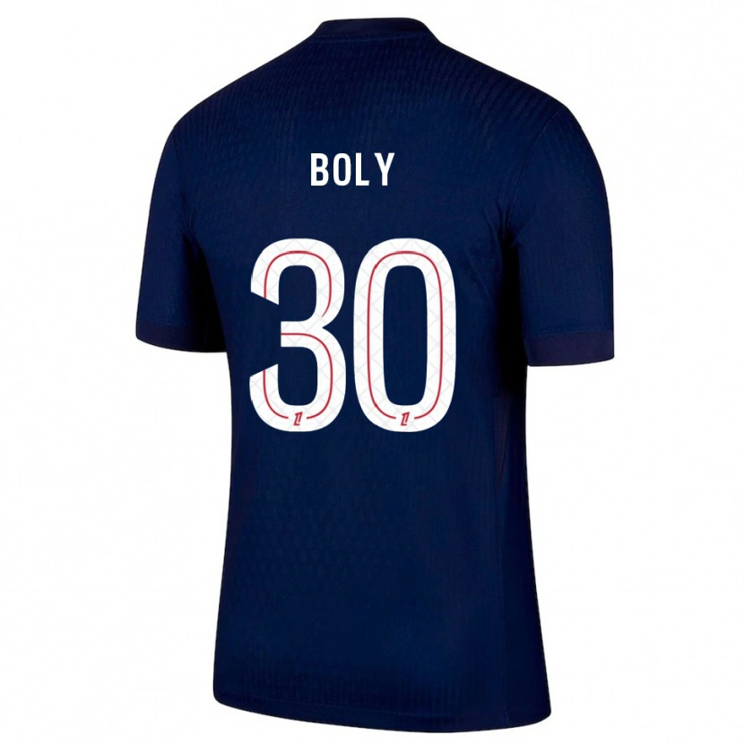 Danxen Uomo Maglia David Boly #30 Blu Scuro Rosso Kit Gara Home 2025/26 Maglietta