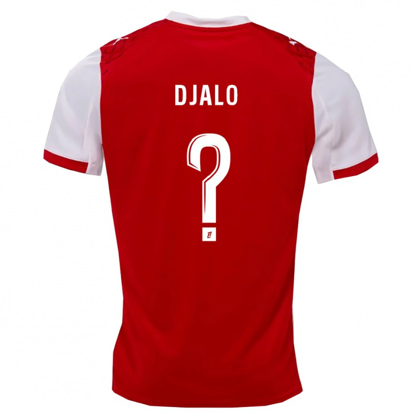 Danxen Uomo Maglia Mamadu Djaló #0 Rosso Bianco Kit Gara Home 2025/26 Maglietta