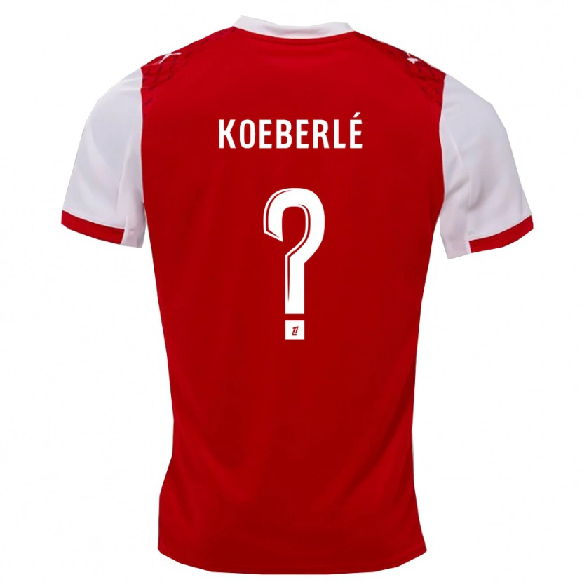 Danxen Uomo Maglia Samuel Koeberlé #0 Rosso Bianco Kit Gara Home 2025/26 Maglietta