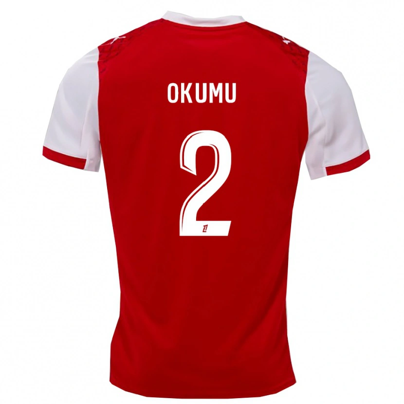 Danxen Uomo Maglia Joseph Okumu #2 Rosso Bianco Kit Gara Home 2025/26 Maglietta