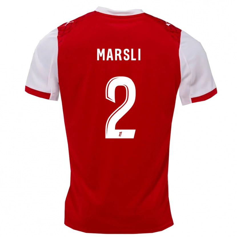 Danxen Uomo Maglia Adam Marsli #2 Rosso Bianco Kit Gara Home 2025/26 Maglietta