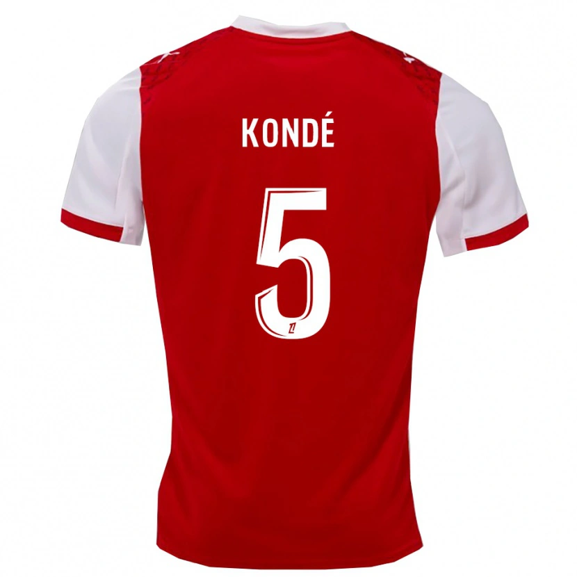 Danxen Uomo Maglia Jean-Charles Kondé #5 Rosso Bianco Kit Gara Home 2025/26 Maglietta