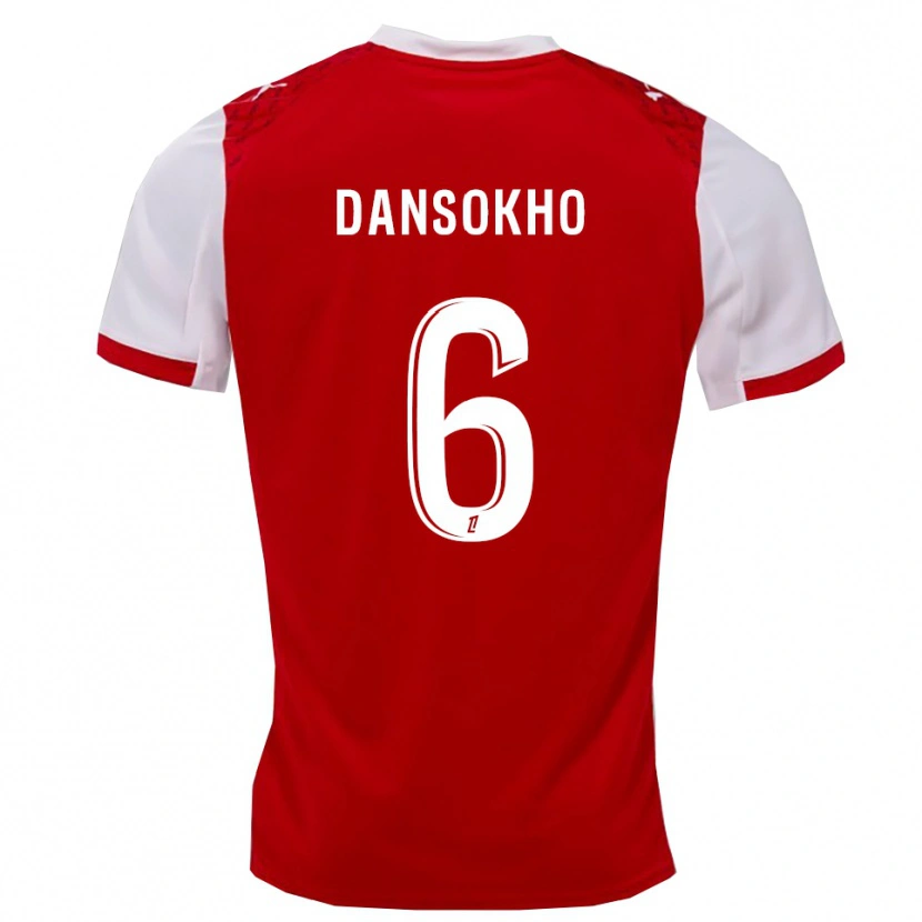 Danxen Uomo Maglia Ansoumana Dansokho #6 Rosso Bianco Kit Gara Home 2025/26 Maglietta