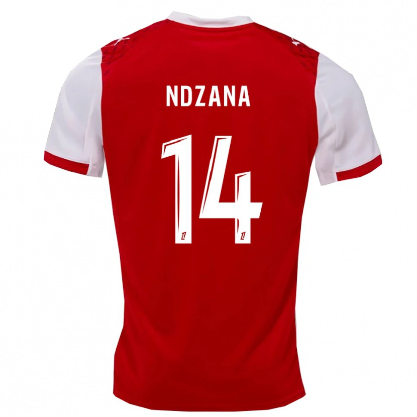 Danxen Uomo Maglia Parfait-Anthony Ndzana #14 Rosso Bianco Kit Gara Home 2025/26 Maglietta