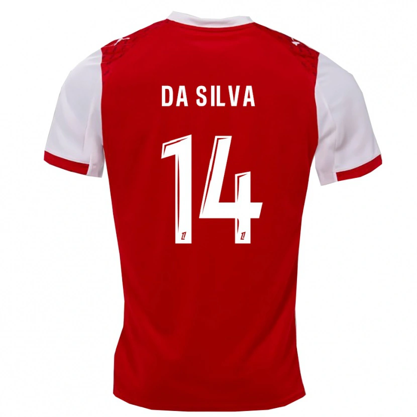 Danxen Uomo Maglia Edmilson Mendes Da Silva #14 Rosso Bianco Kit Gara Home 2025/26 Maglietta