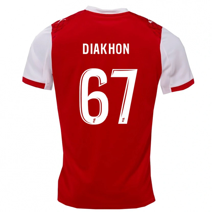 Danxen Uomo Maglia Mamadou Diakhon #67 Rosso Bianco Kit Gara Home 2025/26 Maglietta