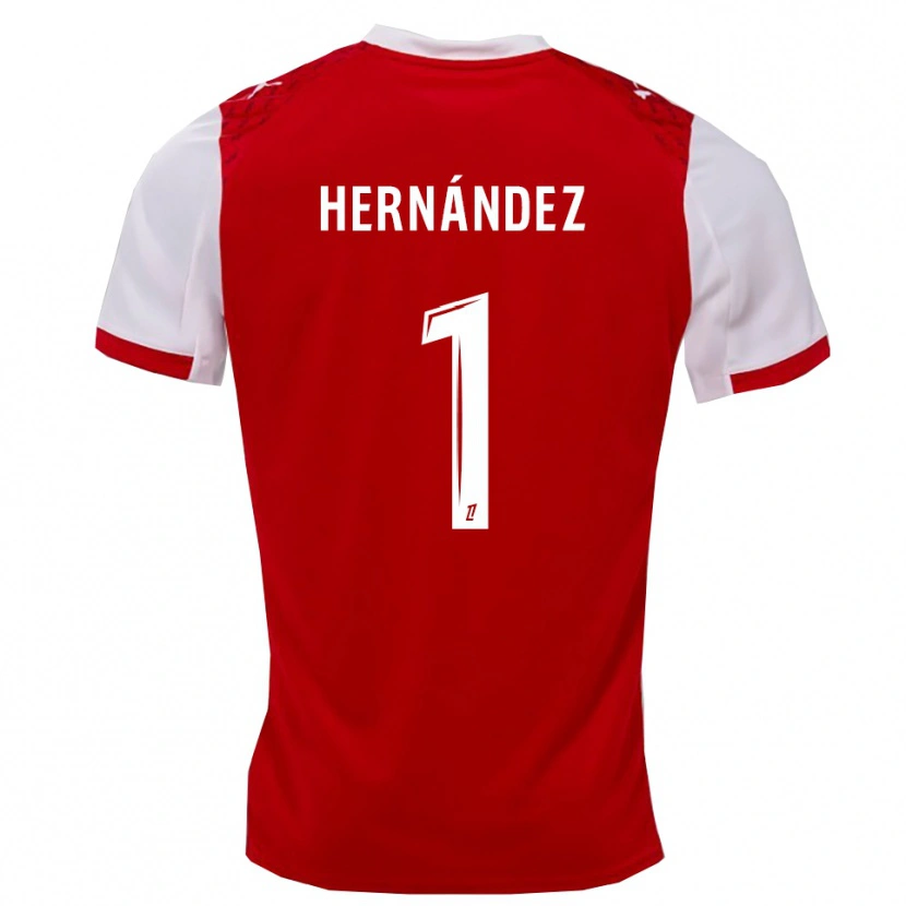 Danxen Uomo Maglia Melvin Hernández #1 Rosso Bianco Kit Gara Home 2025/26 Maglietta