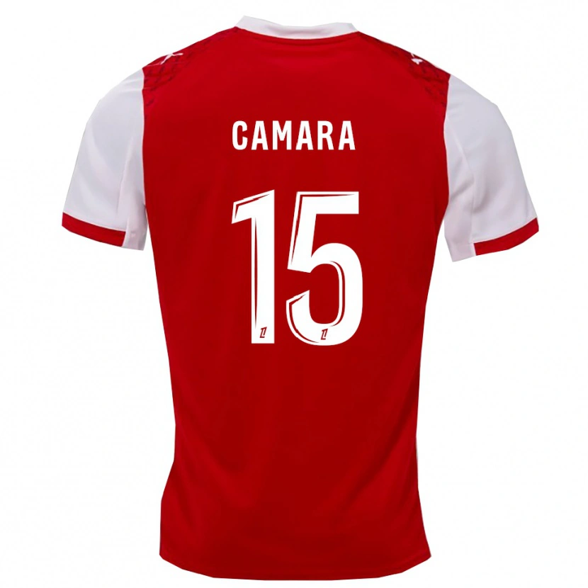 Danxen Uomo Maglia Condé Camara #15 Rosso Bianco Kit Gara Home 2025/26 Maglietta
