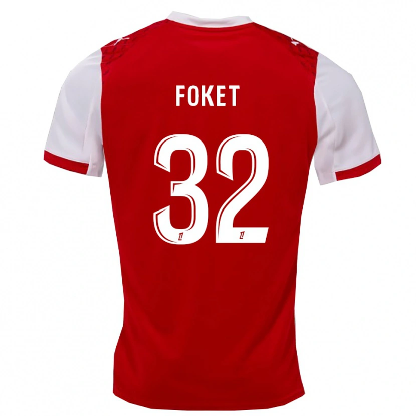Danxen Uomo Maglia Thomas Foket #32 Rosso Bianco Kit Gara Home 2025/26 Maglietta