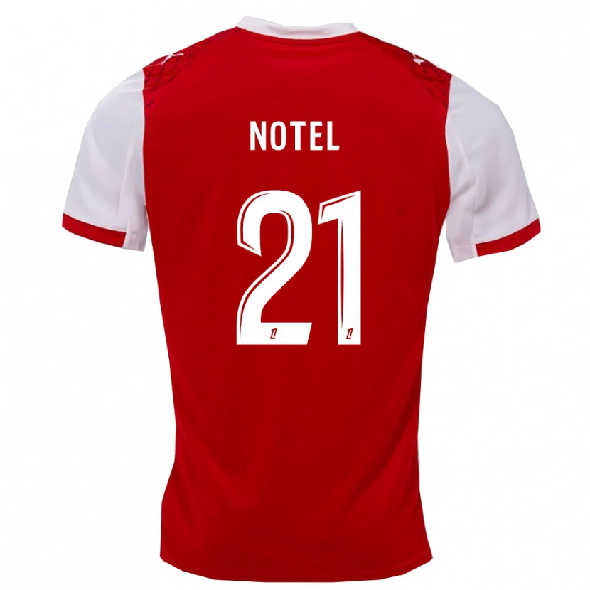 Danxen Uomo Maglia Léa Notel #21 Rosso Bianco Kit Gara Home 2025/26 Maglietta