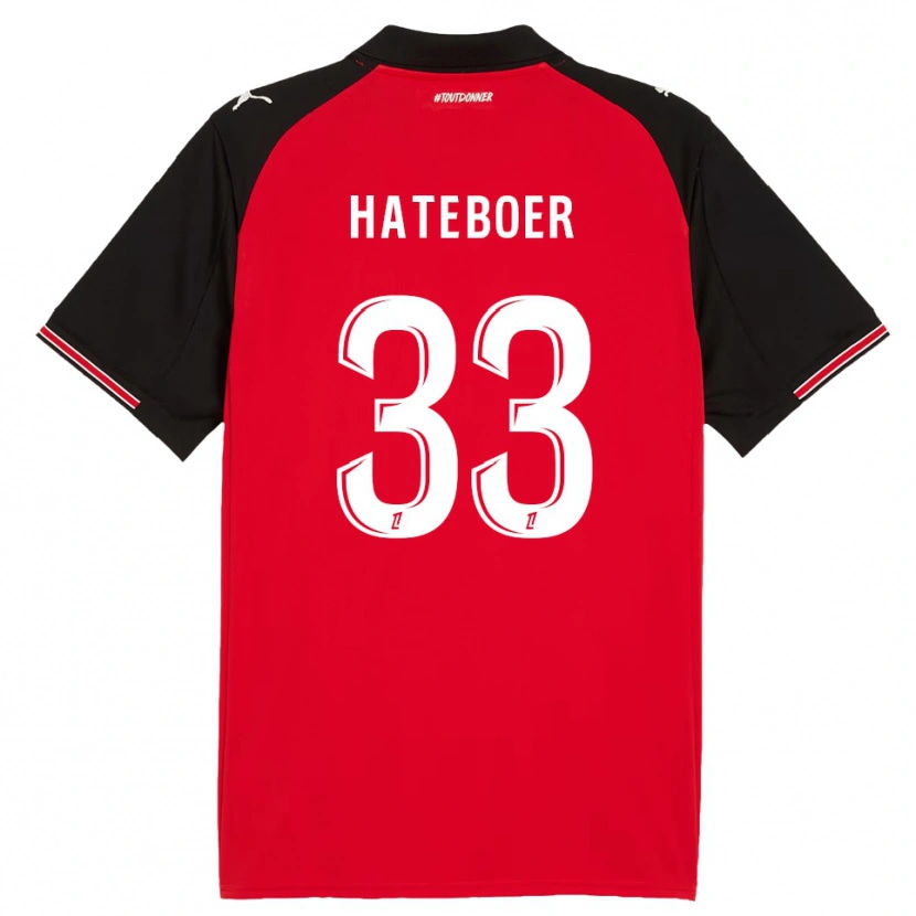 Danxen Uomo Maglia Hans Hateboer #33 Rosso Nero Kit Gara Home 2025/26 Maglietta