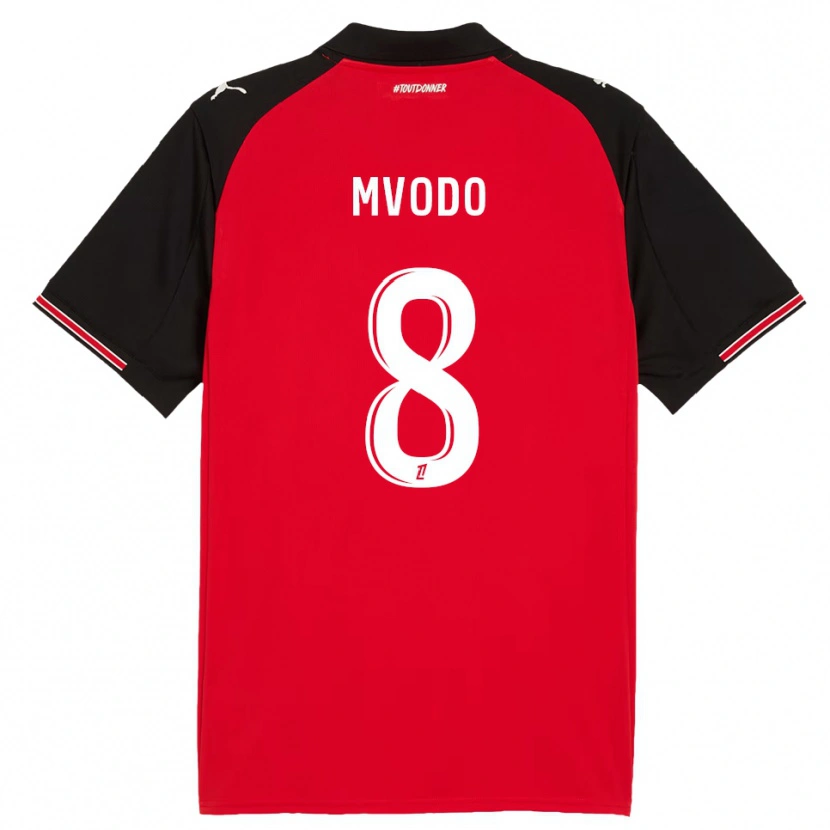 Danxen Uomo Maglia Steeve Mvodo Mvodo #8 Rosso Nero Kit Gara Home 2025/26 Maglietta