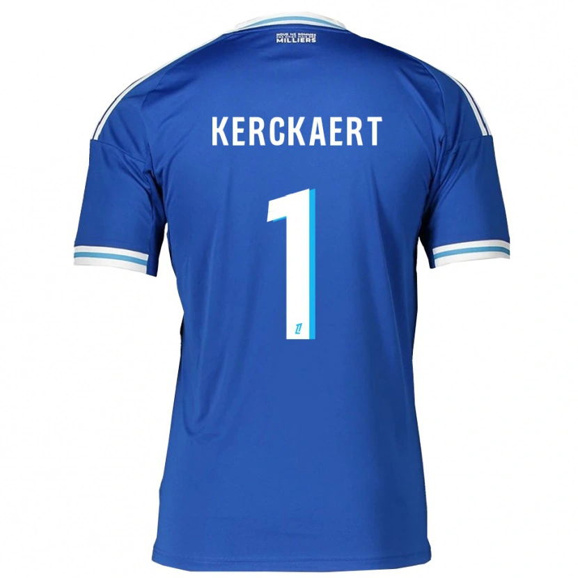 Danxen Uomo Maglia Gabriel Kerckaert #1 Blu Bianco Kit Gara Home 2025/26 Maglietta