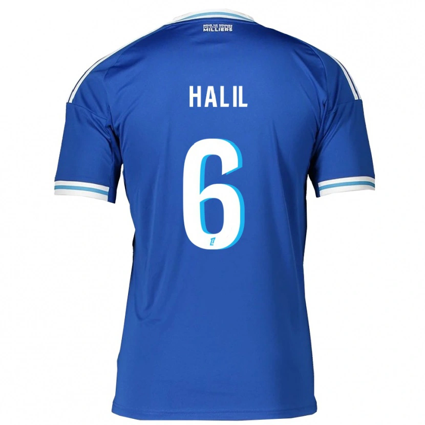 Danxen Uomo Maglia Fouad Halil #6 Blu Bianco Kit Gara Home 2025/26 Maglietta