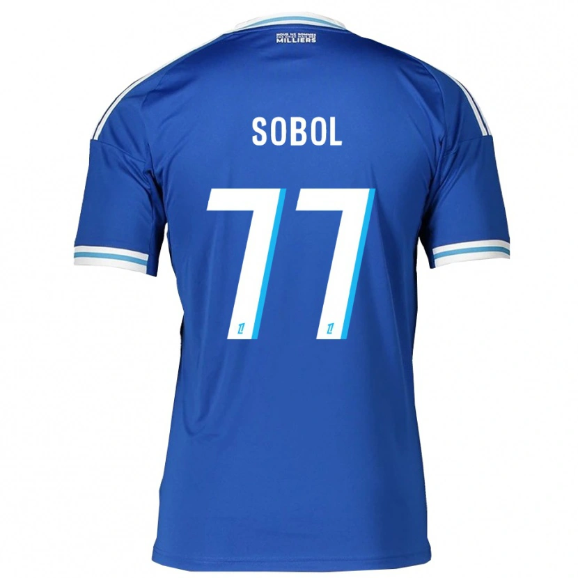 Danxen Uomo Maglia Eduard Sobol #77 Blu Bianco Kit Gara Home 2025/26 Maglietta