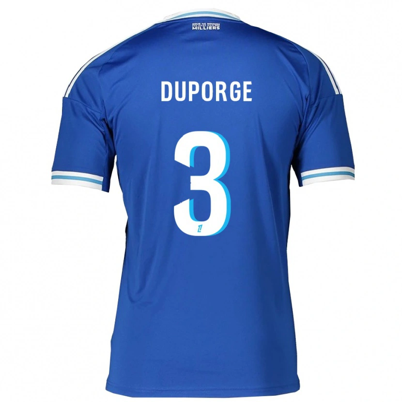 Danxen Uomo Maglia Morgane Duporge #3 Blu Bianco Kit Gara Home 2025/26 Maglietta