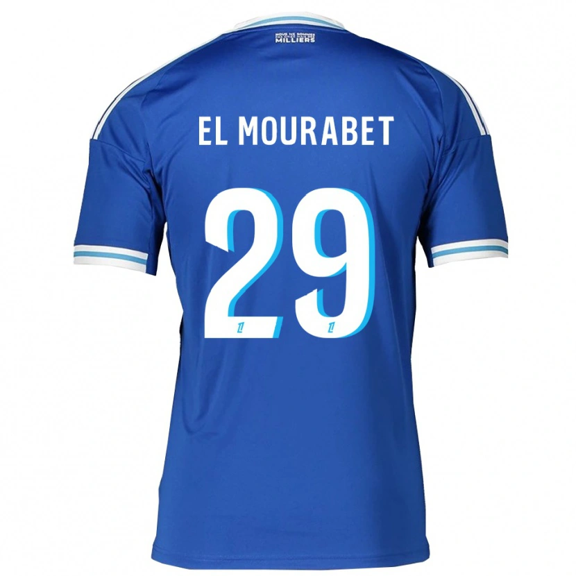 Danxen Uomo Maglia Samir El Mourabet #29 Blu Bianco Kit Gara Home 2025/26 Maglietta