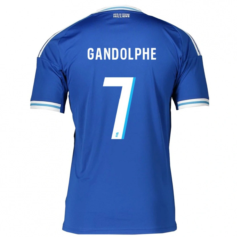 Danxen Uomo Maglia Adrien Gandolphe #7 Blu Bianco Kit Gara Home 2025/26 Maglietta