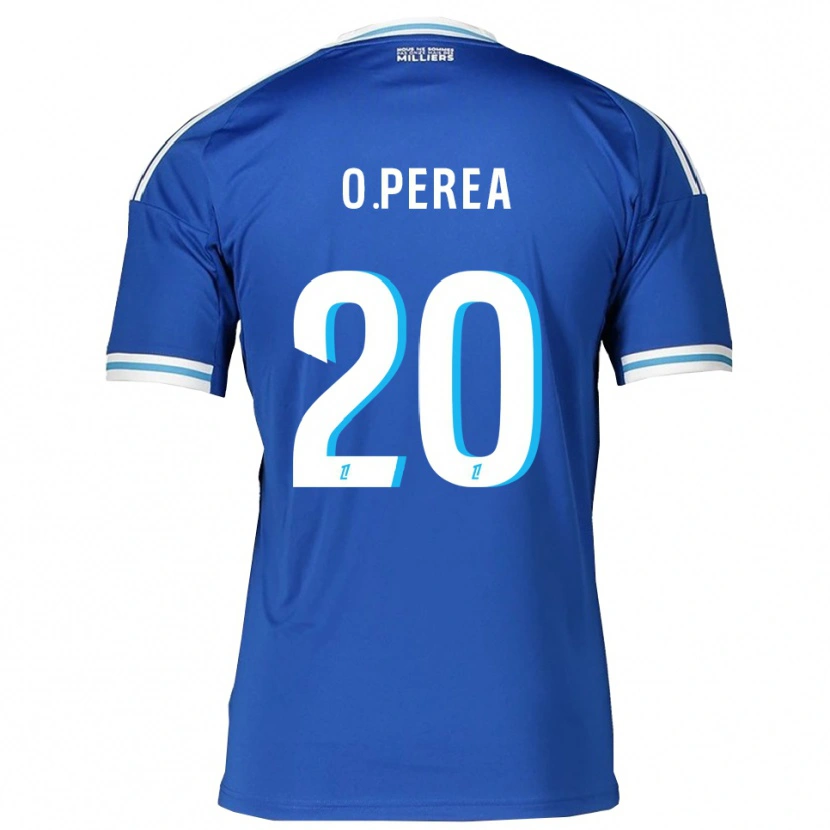Danxen Uomo Maglia Óscar Perea #20 Blu Bianco Kit Gara Home 2025/26 Maglietta
