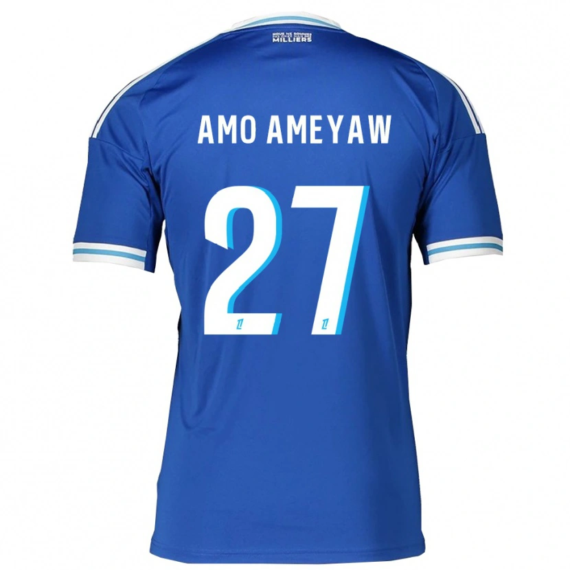 Danxen Uomo Maglia Samuel Amo-Ameyaw #27 Blu Bianco Kit Gara Home 2025/26 Maglietta