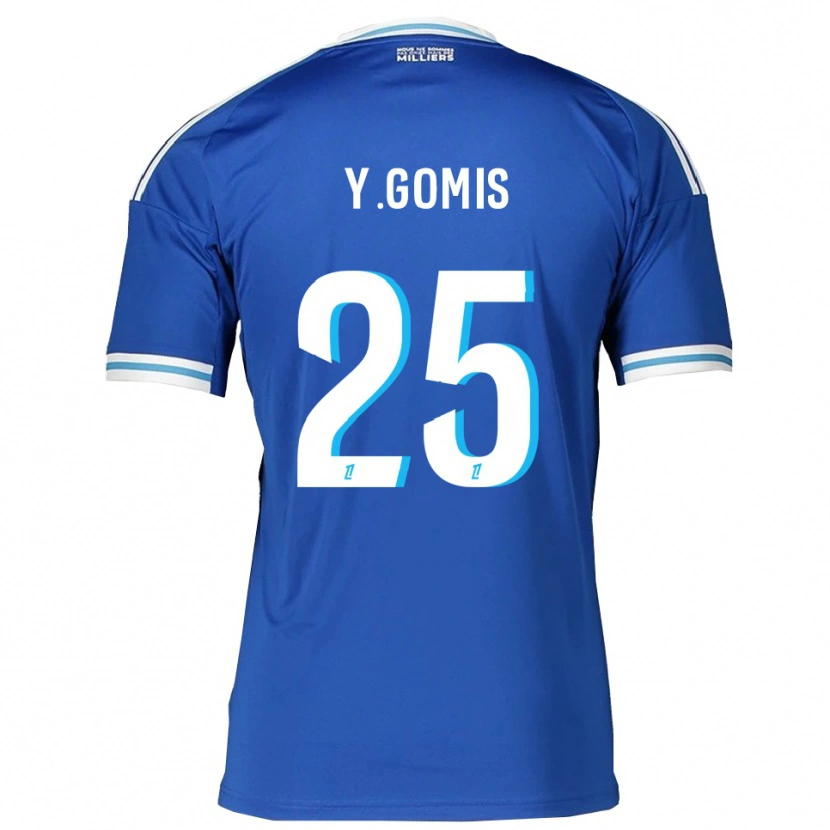 Danxen Uomo Maglia Yoni Gomis #25 Blu Bianco Kit Gara Home 2025/26 Maglietta