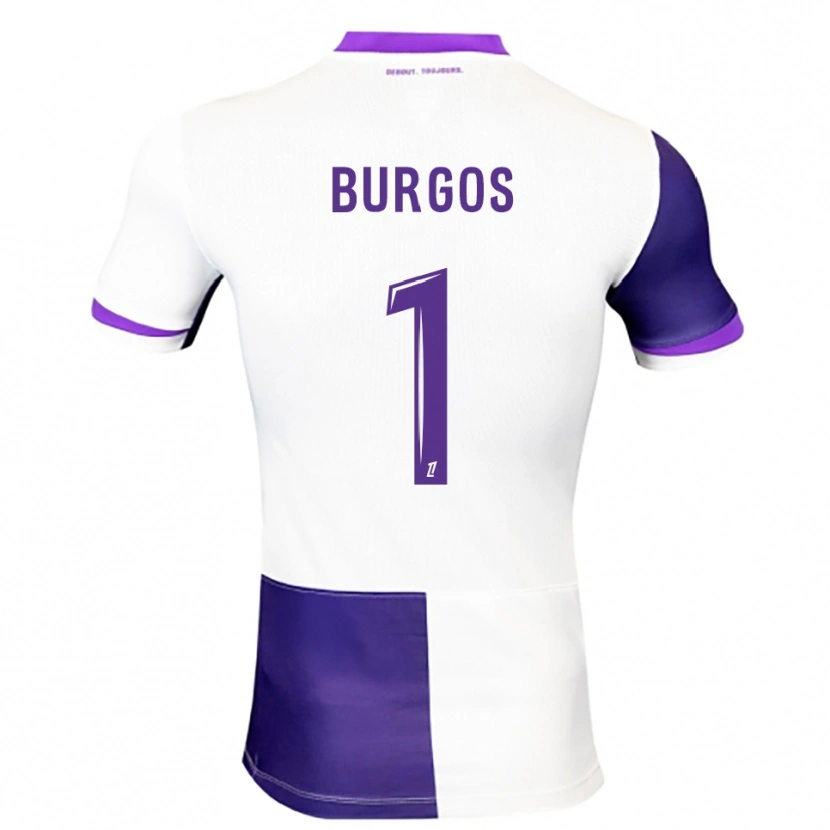 Danxen Uomo Maglia Diego Burgos #1 Viola Bianco Kit Gara Home 2025/26 Maglietta