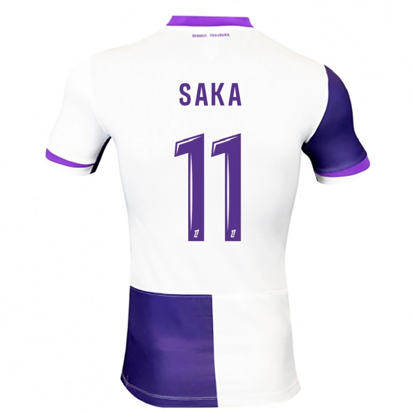 Danxen Uomo Maglia Mathis Saka #11 Viola Bianco Kit Gara Home 2025/26 Maglietta