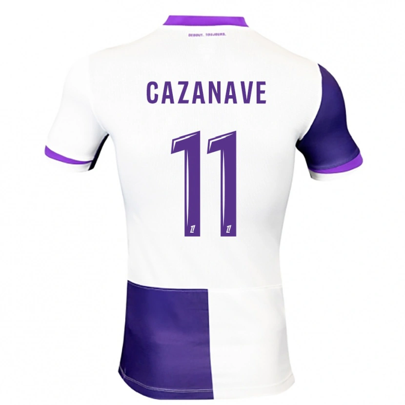 Danxen Uomo Maglia Julie Cazanave #11 Viola Bianco Kit Gara Home 2025/26 Maglietta