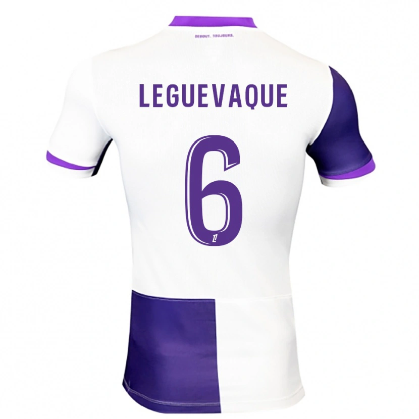 Danxen Uomo Maglia Laurie Leguevaque #6 Viola Bianco Kit Gara Home 2025/26 Maglietta