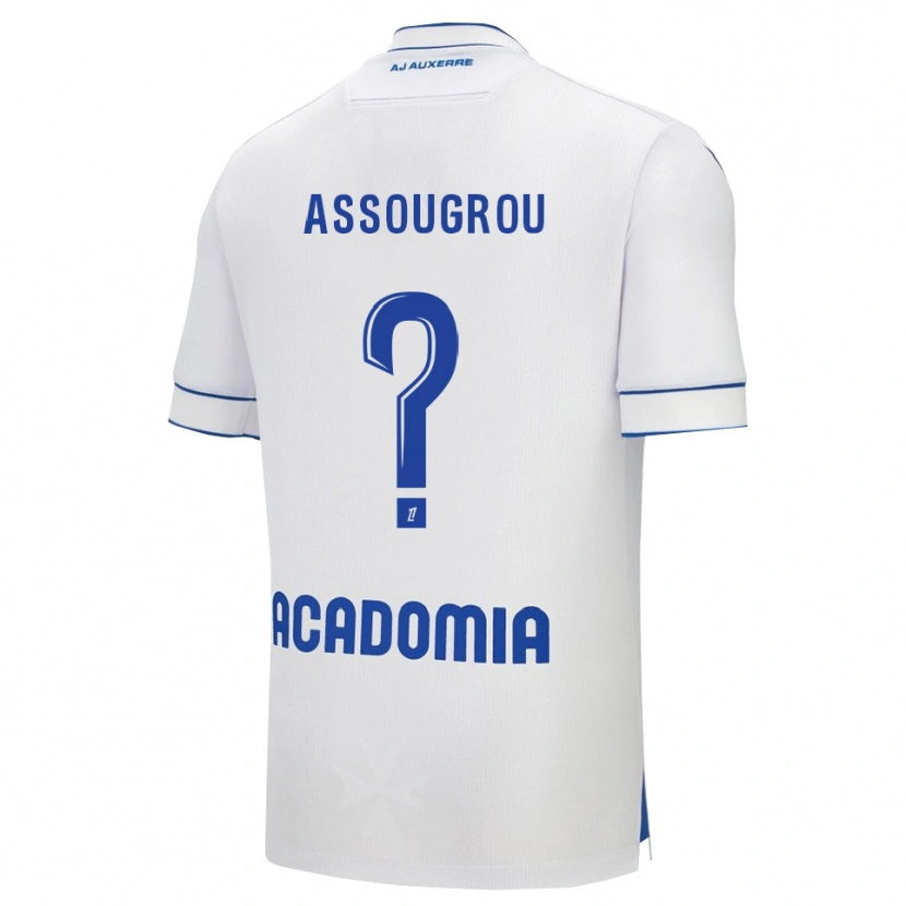 Danxen Uomo Maglia Kiliane Assougrou #0 Bianco Blu Kit Gara Home 2025/26 Maglietta