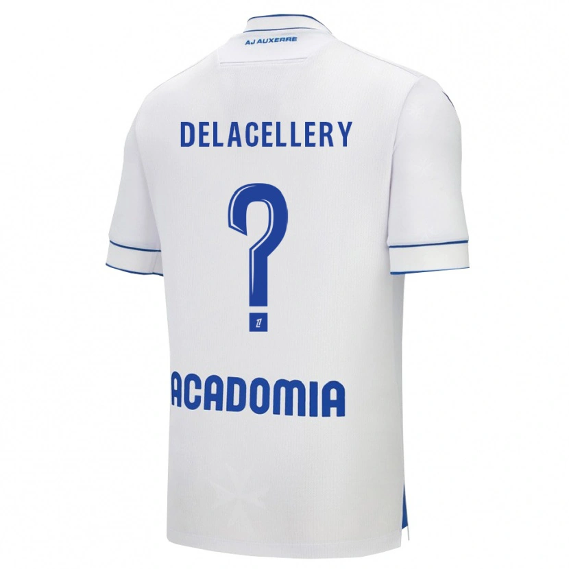Danxen Uomo Maglia Coralie Delacellery #0 Bianco Blu Kit Gara Home 2025/26 Maglietta