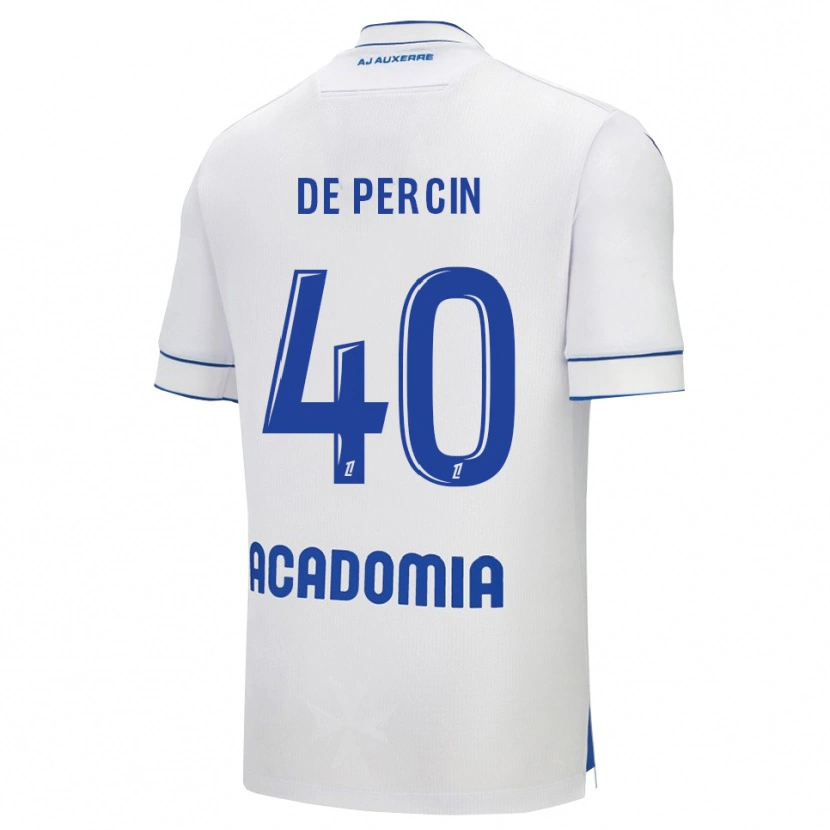 Danxen Uomo Maglia Théo De Percin #40 Bianco Blu Kit Gara Home 2025/26 Maglietta