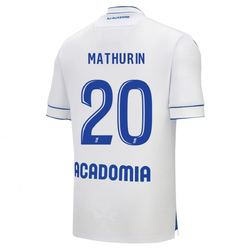Danxen Uomo Maglia Anis Mathurin #20 Bianco Blu Kit Gara Home 2025/26 Maglietta